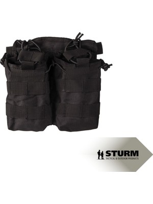 Sturm Mil-Tec Ikili Açık Üst Molle Uyumlu Taktik Ekipman Kılıfı - Siyah