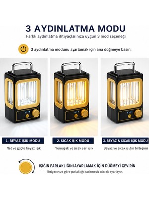 Findit Solar - Güneş Enerjili USB Şarjlı Nostalji Solar Lamba 1500MAH HS-234 (2818)