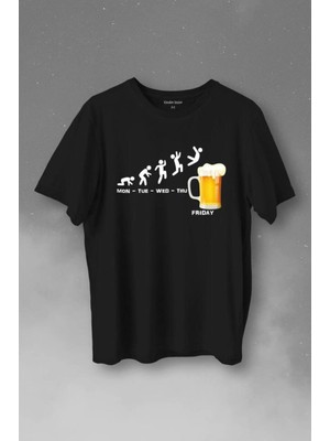 Beer Week Friday Weekend Bira Alkol Hafta Sonu Tatili Baskılı Tişört Unisex T-Shirt