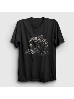  Unisex Siyah Bandits Kuru Kafa Skull T-Shirt 348213TT