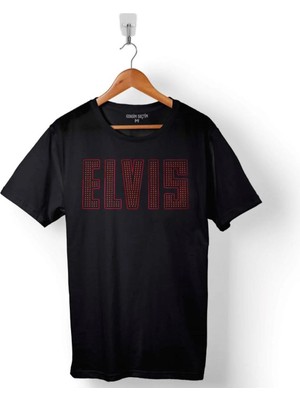  Elvis Presley Rock'n Roll'un Krali Rock Roll King Baskılı Tişört Unisex T-Shirt