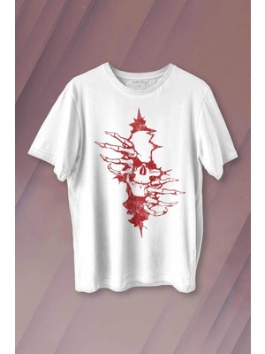  Skull In The Wall Kurukafa Sokak Rock Metallica Baskılı Tişört Unisex T-Shirt