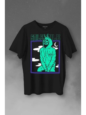  Smile Skull Urban Wear Street Culture Kuru Kafa Y2K Baskılı Tişört Unisex T-Shirt