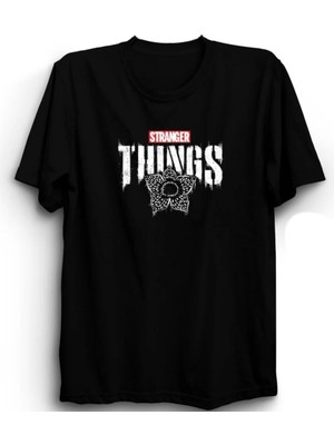  Stranger Things, Suprm Vers, Dizi Baskılı %100 Pamuk Unisex Tişört