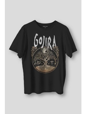 Siyah Tişört Gojira Metal Music Gitar Guitar Rock Müzik Baskılı Unisex T-Shirt