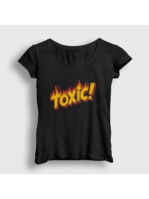  Kadın Siyah Toxic Hediye Sevgili Sevgililer Günü T-Shirt 589533TT