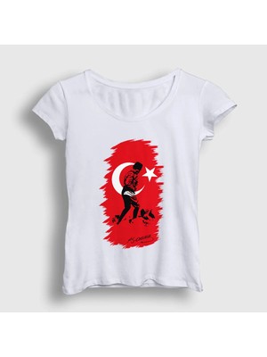  Kadın Beyaz 19 Mayıs 29 Ekim 10 Kasım Atatürk Kocatepe T-Shirt 501193TT
