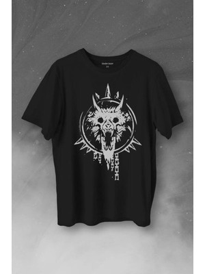  Viking Fenrir Wolf Head Vikings Kurt Kafa Baskılı Tişört Unisex T-Shirt
