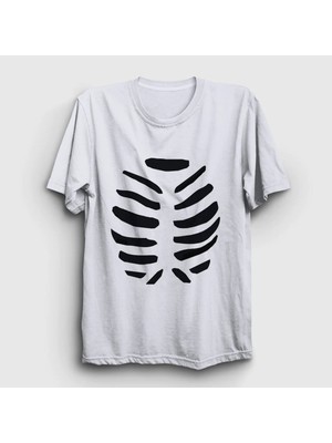  Unisex Beyaz Cadılar Bayramı Halloween Çift Sevgili Iskelet T-Shirt 580870TT