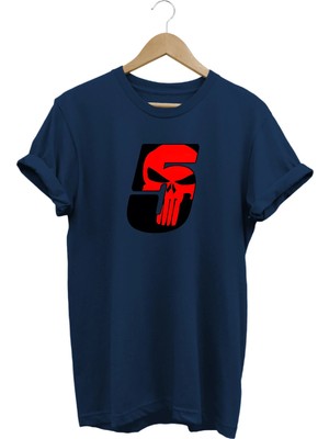  Kuru Kafa Baskılı 5 Numara Unisex Tişört – Skull Temalı Streetwear Tasarım
