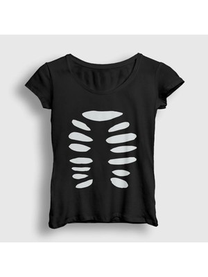  Kadın Siyah Cadılar Bayramı Halloween Çift Sevgili Iskelet T-Shirt 580937TT