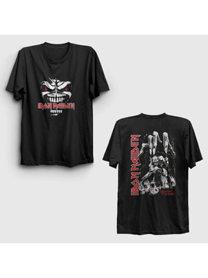  Unisex Siyah Beast Metal Iron Maiden Sırt Baskılı T-Shirt 515931TT