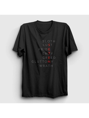  Unisex Siyah Sins Movie Seven SE7EN T-Shirt 539928TT