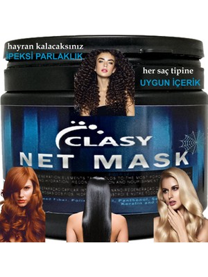 Clasy Net Mask 450ML Saç Bakım Maskesi 3 Adet ile 120ML Playboy Masaj Yağı