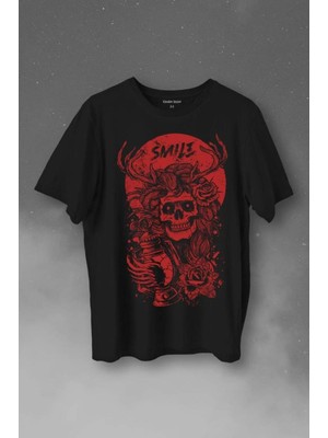  Smile Skull Urban Street Culture Kuru Kafa 2k Baskılı Tişört Unisex T-Shirt