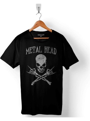  Erkek Tişört Metal Head Skull Kuru Kafa Metallıca