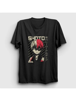  Unisex Siyah Shoto V2 Anime Boku No Hero Academia T-Shirt 128840TT