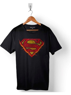  Superman Flame Alev Logo Super Man Erkek Tişört - T012742
