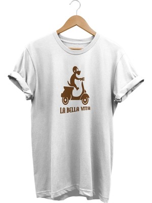  La Bella Vita Baskılı Beyaz T-Shirt