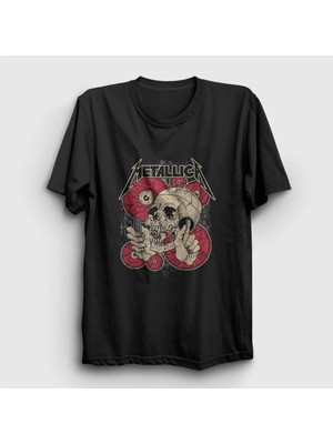 Unisex Siyah Shortest Straw Metallica T-Shirt 67838TT