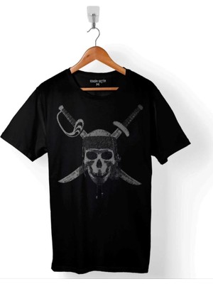  Karayip Korsanları Kuru Kafa Skull Baskılı Tişört Unisex T-Shirt