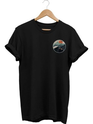  Japonya Baskılı Siyah T-Shirt