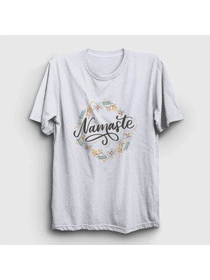  Unisex Beyaz Namaste Meditasyon Hediye Yoga T-Shirt 512730TT