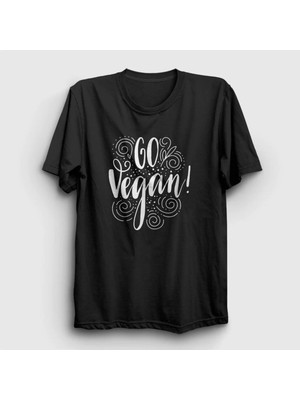  Unisex Siyah Go Vegan Vegetarian Vejetaryen T-Shirt 542713TT