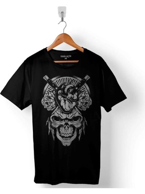  Viper Logos Skull Kuru Kafa Bıçak Skeleton Satanist Baskılı Eşofman Unisex T-Shirt