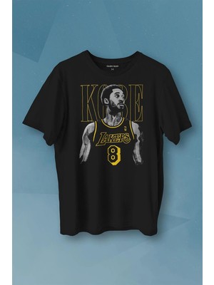 Kobe Bryant Los Angeles Lakers No 8 Basketball Baskılı Tişört Unisex T-Shirt