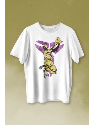  Beyaz T-Shirt Kobe Bryant Black Mamba Nba Basketball Baskılı Tshirt Unisex Tişört