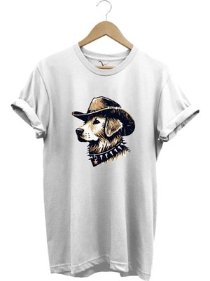  Avcılık Hunting Avcı Köpeği Golden Retriever Baskılı Vintage %100 Pamuk Unisex Regular Fit T-Shirt
