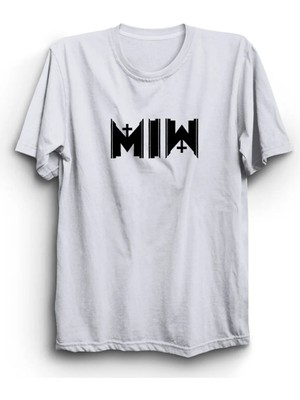  Marilyn Manson, mm Logo, Rock Metal Müzik Grubu Baskılı, Unisex, %100 Pamuk Tişört