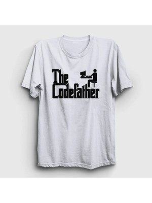  Unisex Beyaz The Codefather Yazilimci Coder Hacker T-Shirt 530043TT