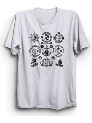  Çapa, Denizci, Kaptan, Dümen, Gemi, Gemici, Anchor, Sailor Tişört