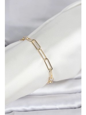 Colezium cm 14K Gold Renk Kalın Ataç Zincir Model Kadın Bileklik