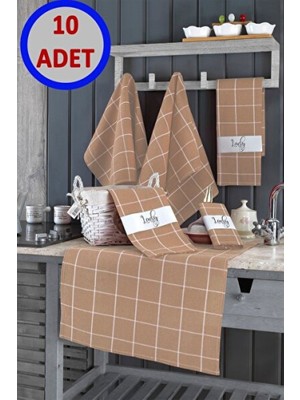 Empressco Kahverengi Mutfak Peçetesi 10’lu 50X70, Şık ve Dayanıklı Tasarım