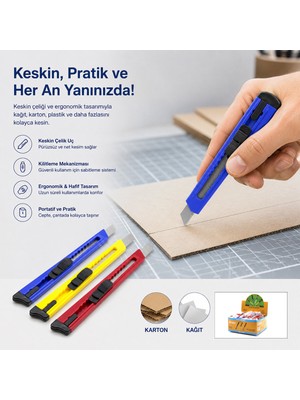 Adel 60 Adet Küçük Plastik Falçata Maket Bıçak (5615)