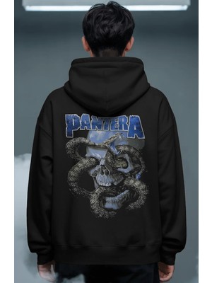 Sevbano Pantera Rock Metal Müzik Grubu Sırt Baskılı Unisex Oversize Premium Hoodie