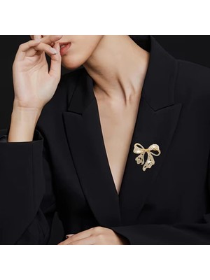ShellWetr Rhinestone Fiyonk Kadın Broş | Işıltılı Yaka Iğnesi | 2026 Sezon | Özel Hediye Kutulu