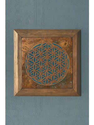 Empressco Şık Yaşam Çiçeği Taş Tablo 28X28 Cm, Duvar Dekoru, Modern Tasarım