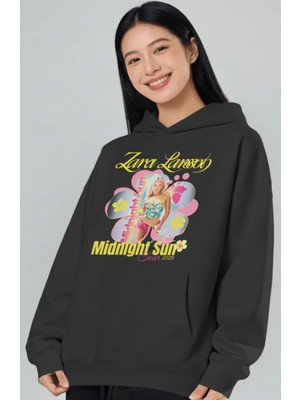 Sevbano Zara Larsson Midnight Şarkıcı Ön Baskılı Unisex Oversize Premium Hoodie