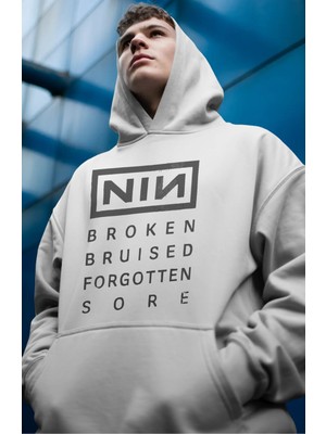 Sevbano Nin Rock Metal Müzik Grubu Ön Baskılı Unisex Oversize Premium Hoodie