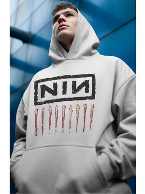 Sevbano Nin Rock Metal Müzik Grubu Ön Baskılı Unisex Oversize Premium Hoodie