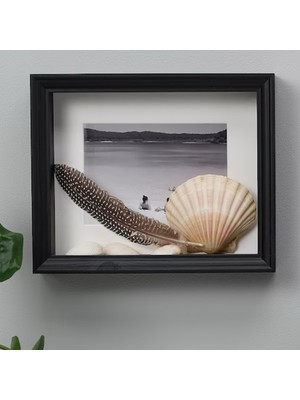 Empressco Derin Ahşap Çerçeve 20X25 Siyah Çiçek Konabilen Fotoğraf Çerçevesi