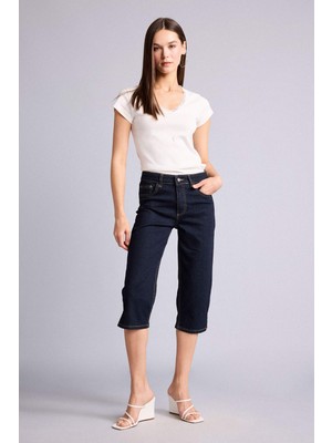 DeFacto İndigo Kapri Jean Pantolon I0177AX26HS
