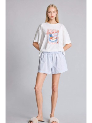 DeFacto Oversize Şortlu Kısa Kollu 2'li Poplin Pijama Takımı I1145AX26HS