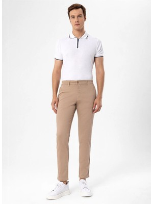 Süvari Bej Erkek Slim Fit Armürlü Pantolon PN2020500710