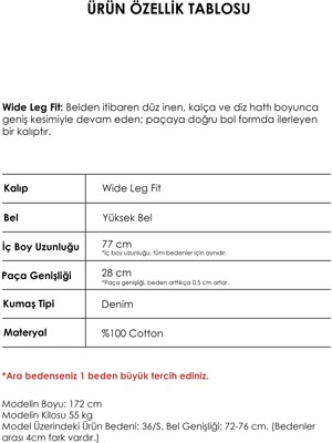 It's Basic Kadın Siyah Black Od Renk Olea Wide Leg Fit Rahat Kalıp Yüksek Bel Denim Jean