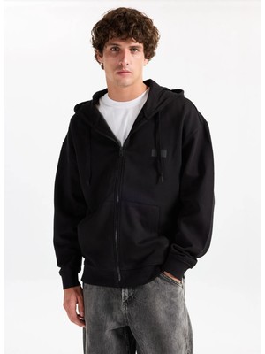 Hugo Siyah Erkek Rahat Sweatshirt 50546874_DELASTOMER